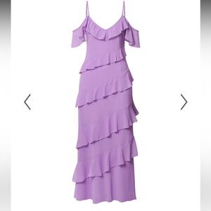 NWT showpo Celaya maxi dress off shoulder lilac
